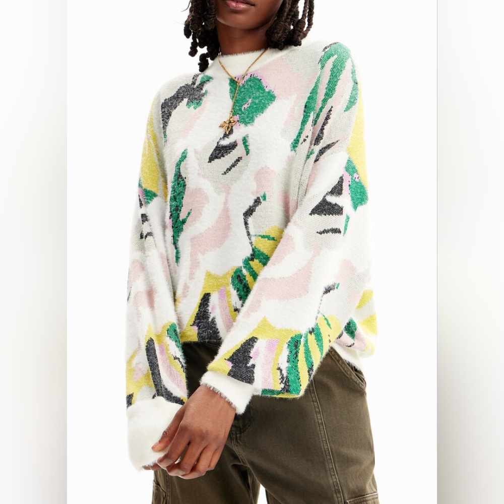 Floral Patterned Sweater